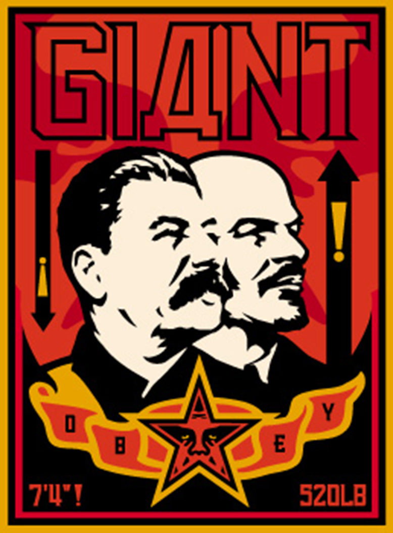 STALIN LENIN BANNER OFFSET,1999 by Frank Shepard Fairey (Obey)