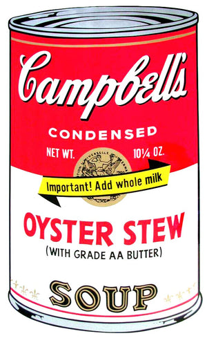 ABOUT EDWARD KURSTAK Campbell's Soup II, 1969,  OYSTER STEW Soup,  by Andy Warhol