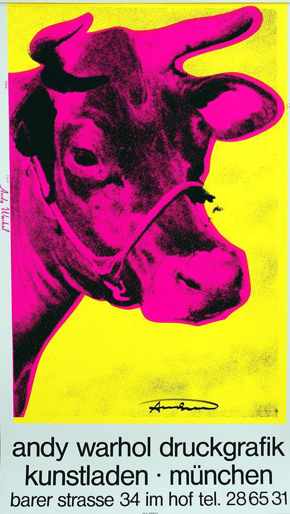 Cow Kunstladen München by Andy Warhol, Signed Pop Art