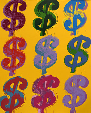 ABOUT EDWARD KURSTAK Dollar (9) FSIIA 285/286, Each Print is Unique, 1982    by  Andy Warhol