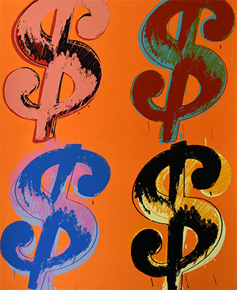 ABOUT EDWARD KURSTAK Dollar Sign, (4) F&S II.281-282 (one piece), TP # 03, 1982  by  Andy Warhol