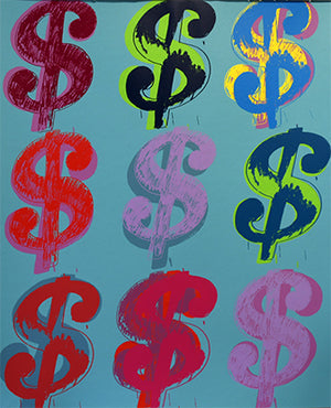 ABOUT EDWARD KURSTAK Dollar (9) FSIIA 285/286, Each Print is Unique, 1982    by  Andy Warhol
