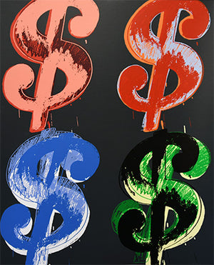 ABOUT EDWARD KURSTAK Dollar Sign, (4) F&S II.281-282 (one piece), TP # 14 Andy1982 by Andy Warhol