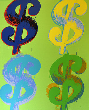 ABOUT EDWARD KURSTAK Dollar Sign, (4) F&S II.281-282 (one piece), TP # 15, Andy1982 by Andy Warhol