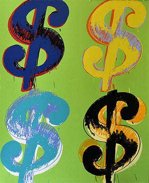 ABOUT EDWARD KURSTAK Dollar Sign, (4) F&S II.281-282 (one piece), TP # 16, Andy1982 by Andy Warhol