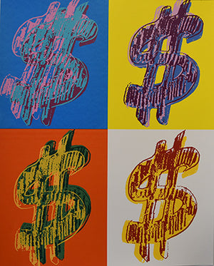 ABOUT EDWARD KURSTAK Dollar Quadrant FSIIA 283/284, Each Print is Unique, 1982  by  Andy Warhol
