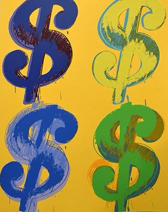 ABOUT EDWARD KURSTAK Dollar Sign, (4) F&S II.281-282 (one piece),TP # 26 Andy1982 by Andy Warhol