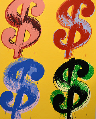 ABOUT EDWARD KURSTAK Dollar Sign, (4) F&S II.281-282 (one piece),TP # 28, Andy1982 by Andy Warhol