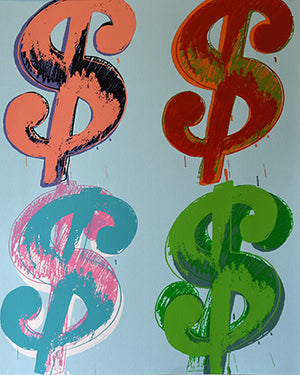 ABOUT EDWARD KURSTAK Dollar Sign, (4) F&S II.281-282 (one piece),TP # 30, Andy1982 by Andy Warhol