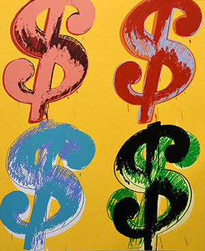 ABOUT EDWARD KURSTAK Dollar Sign, (4) F&S II.281-282 (one piece),TP # 41, Andy1982 by Andy Warhol