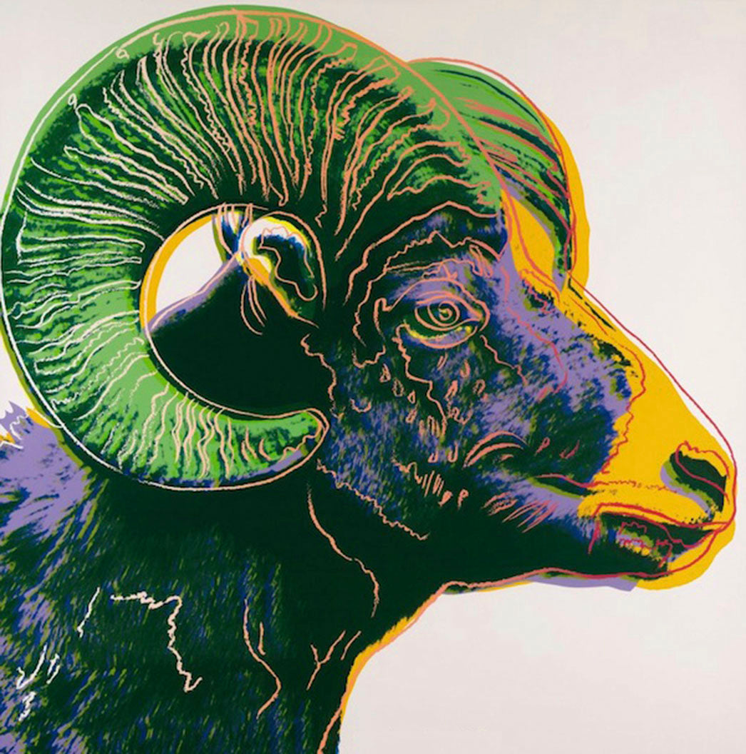 ABOUT EDWARD KURSTAK Endangered Species Portfolio  BIGHORN RAM, 1983 by ANDY Warhol
