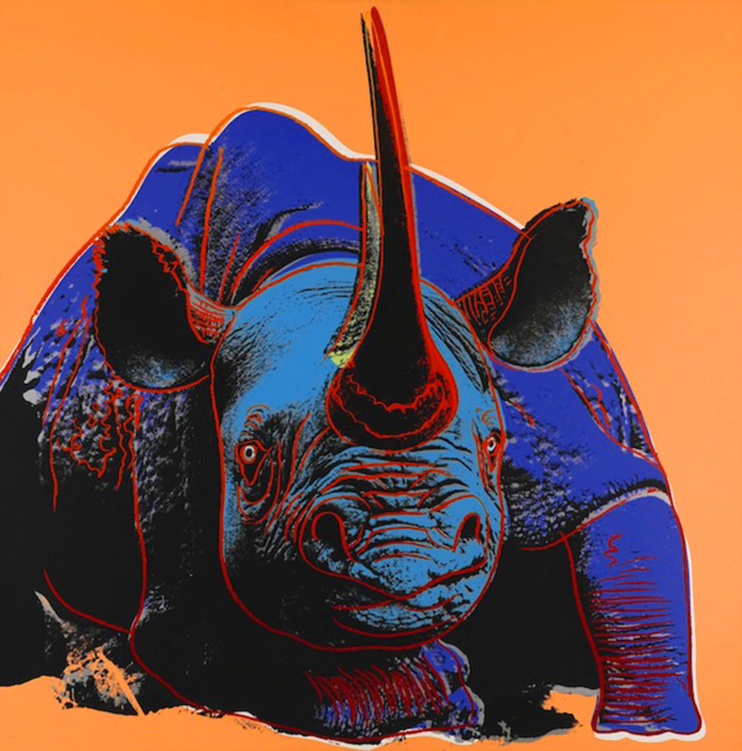 ABOUT EDWARD KURSTAK Endangered Species Portfolio  BLACK RHINOCEROS, 1983 by ANDY Warhol