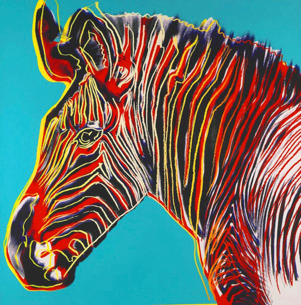 ABOUT EDWARD KURSTAK Endangered Species Portfolio  GREVY's ZEBRA, 1983 by ANDY Warhol