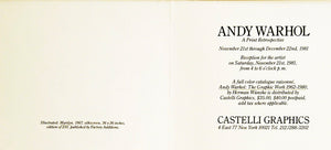 ABOUT EDWARD KURSTAK Marilyn (Announcement) 1981, 7 x 7 inches unsigned  by ANDY WARHOL