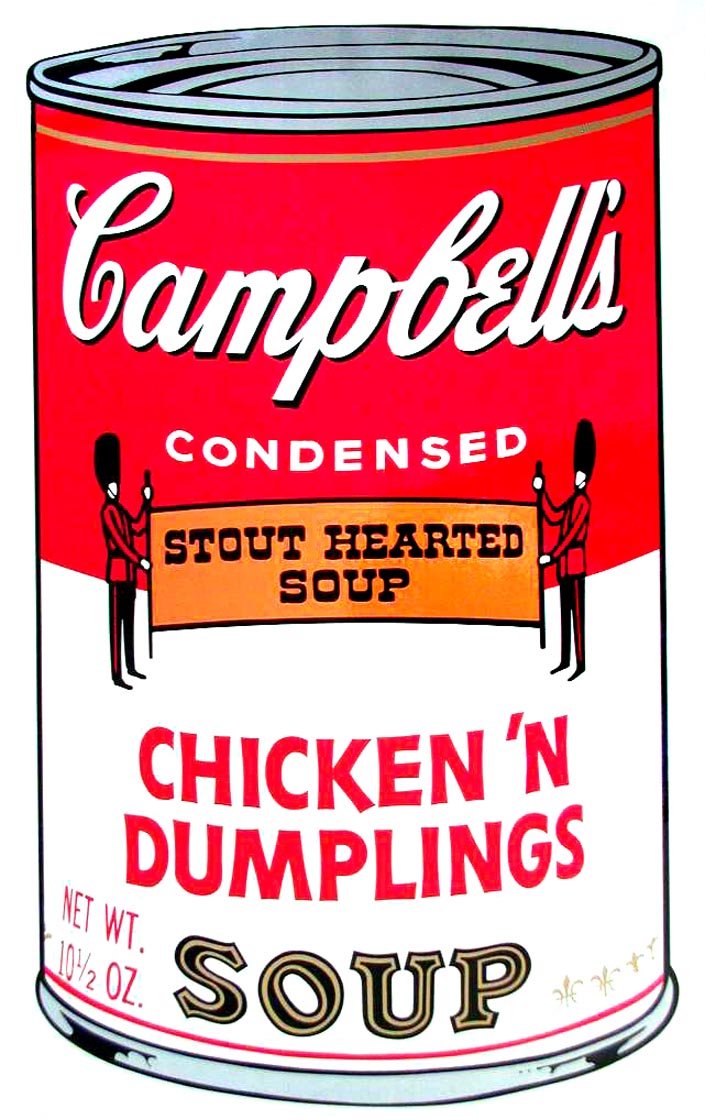 ABOUT EDWARD KURSTAK Campbell's Soup II, 1969,  CHICKEN DUMPLINGS Soup,  by Andy Warhol