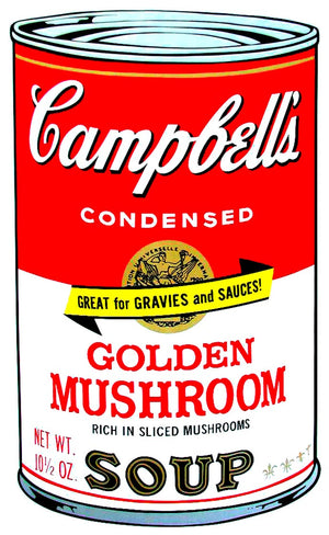 ABOUT EDWARD KURSTAK Campbell's Soup II, 1969,  GOLDEN MUSHROOM Soup,  by Andy Warhol