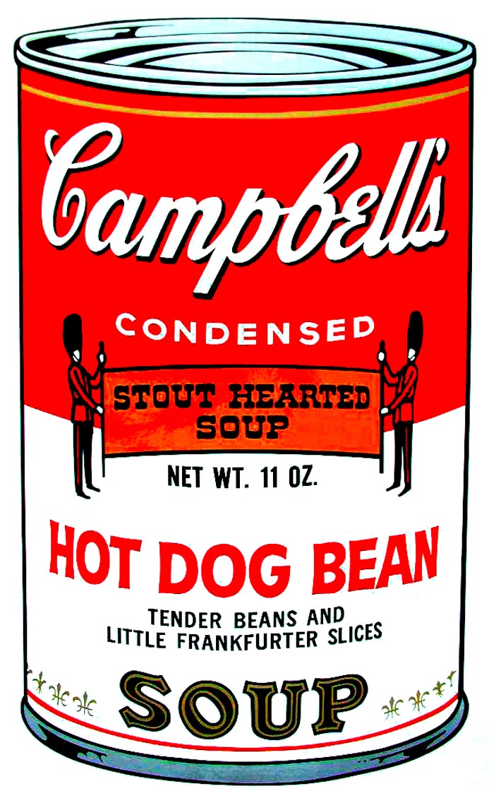 ABOUT EDWARD KURSTAK Campbell's Soup II, 1969,  HOT DOG BEAN Soup,  by Andy Warhol