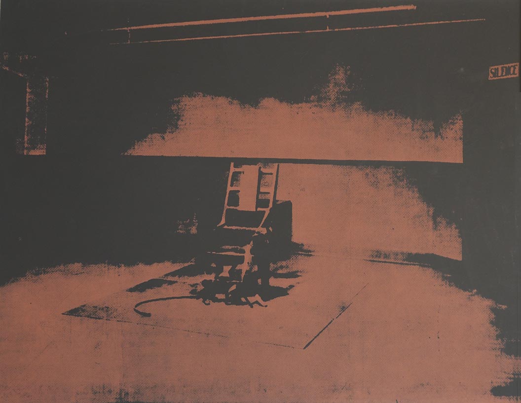 ABOUT EDWARD KURSTAK Electric Chair, brown, 1971 by ANDY WARHOL