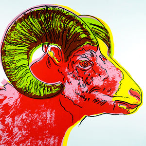 ABOUT EDWARD KURSTAK Endangered Species Portfolio  BIGHORN RAM, FSIIB 302 (TRAIL PROOF),  1983 by ANDY Warhol