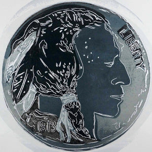 ABOUT EDWARD KURSTAK ANDY WARHOL  Indian Head Nickel, from Cowboys and Indians, FSII 385 1986