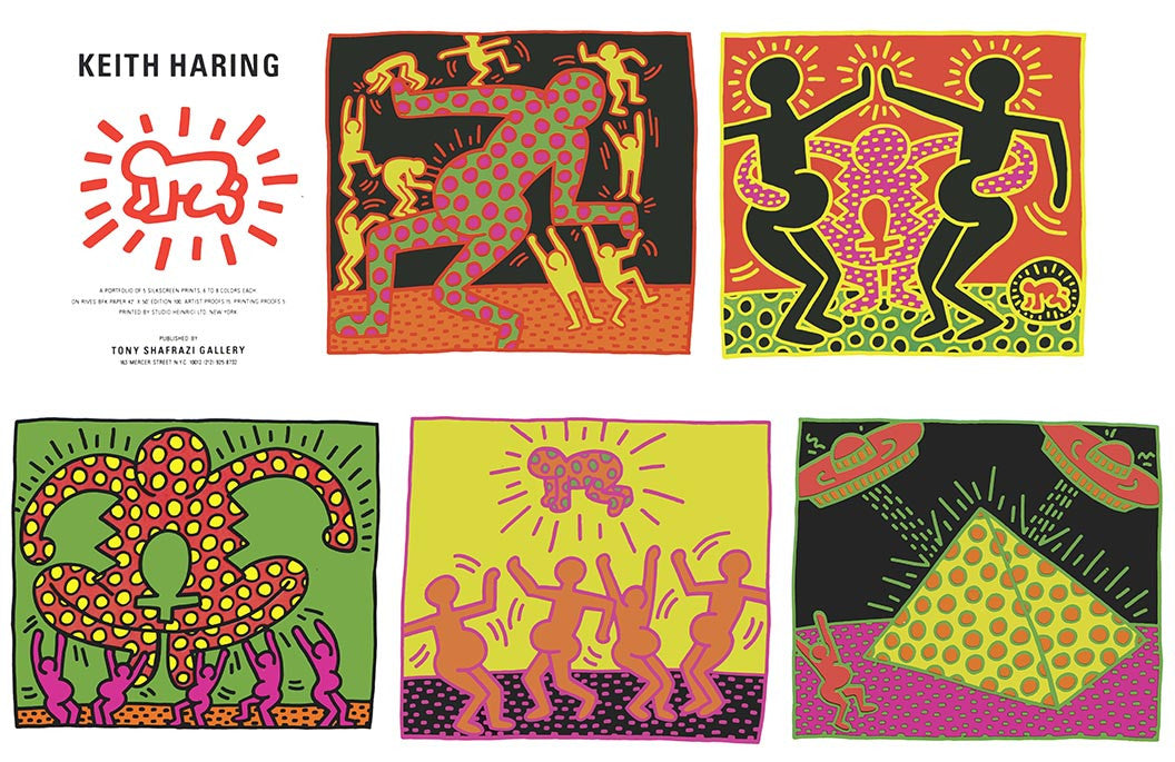 ABOUT EDWARD KURSTAK A Portfolio of 5 silkscreen (Invitation Cards 5)  by Keith Haring