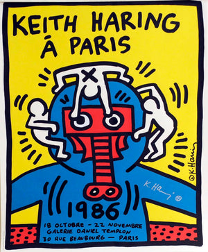 ABOUT EDWARD KURSTAK Paris Poster, signed  by  Keith Haring