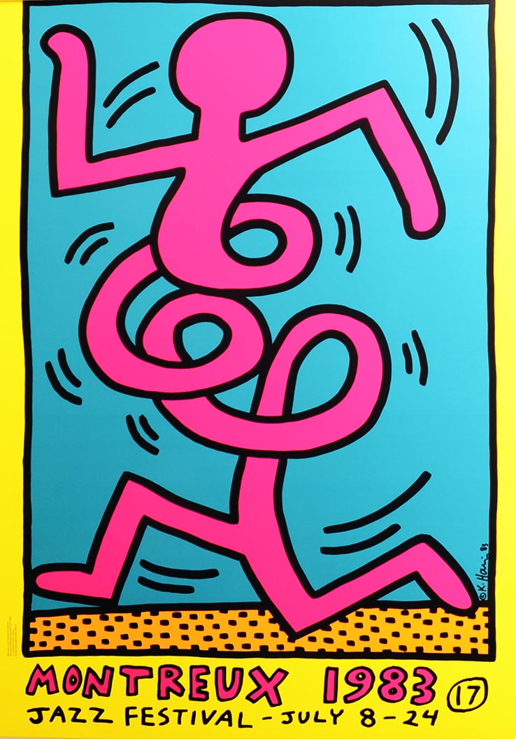 ABOUT EDWARD KURSTAK Montreux Jazz Festival 1983 POSTER 1 by Keith Haring