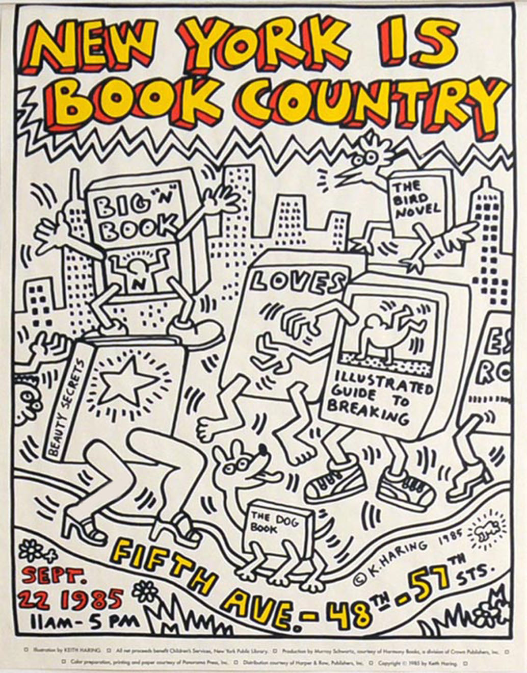 ABOUT EDWARD KURSTAK NEW YORK IS BOOK COUNTRY POSTER by Keith Haring
