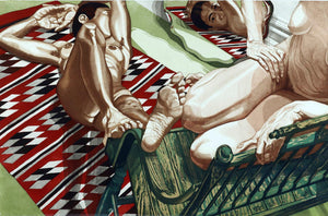 ABOUT EDWARD KURSTAK Models with Mirror 1985 by Philip Pearlstein
