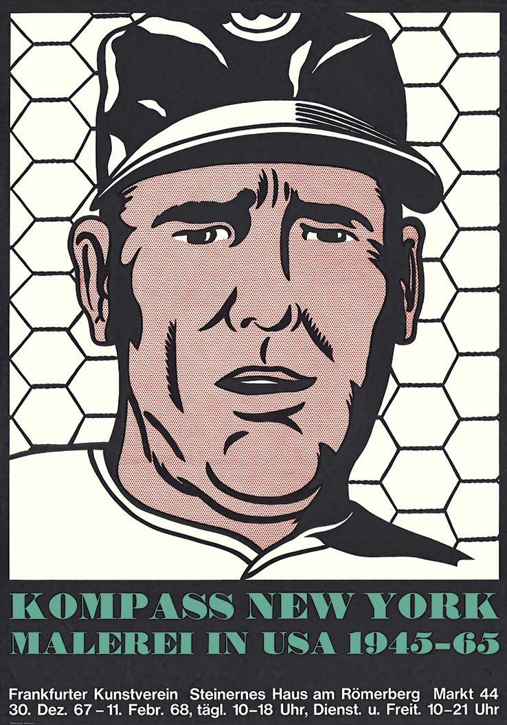 ABOUT EDWARD KURSTAK ROY LICHTENSTEIN  Baseball Manager Poster,unsigned