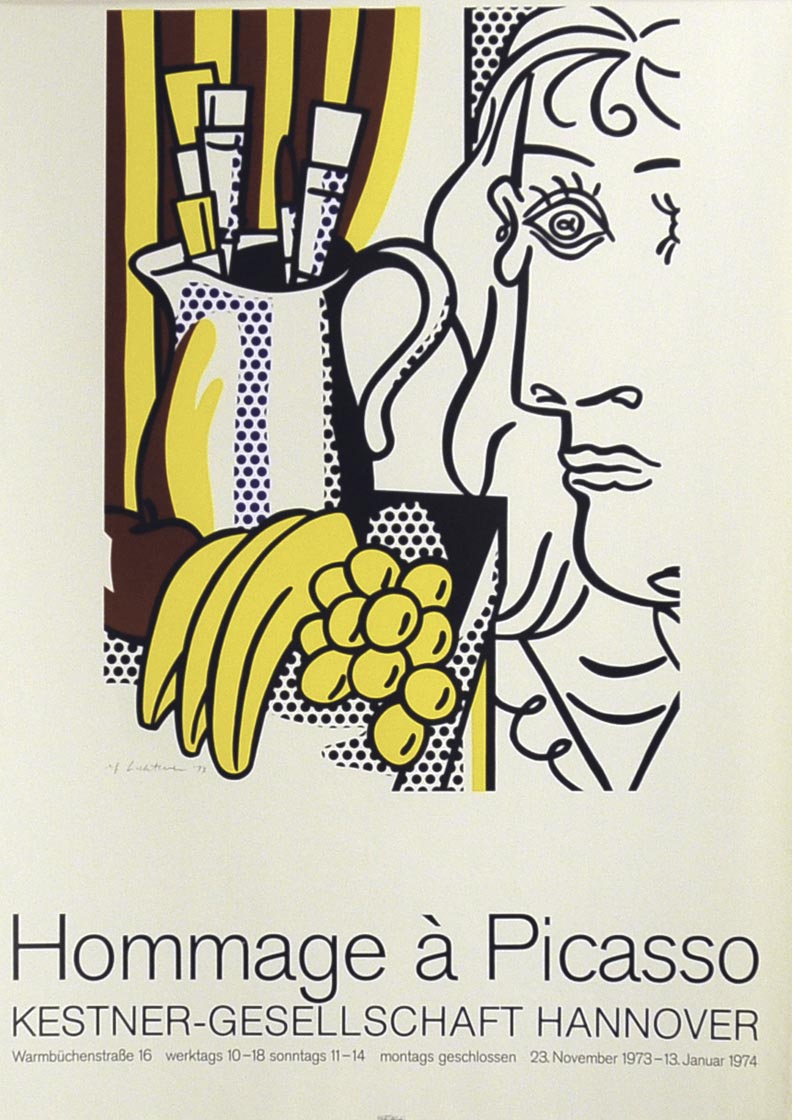 ABOUT EDWARD KURSTAK Hommage Picasso Poster Kestner Gesellschaft,  by Roy Lichtenstein