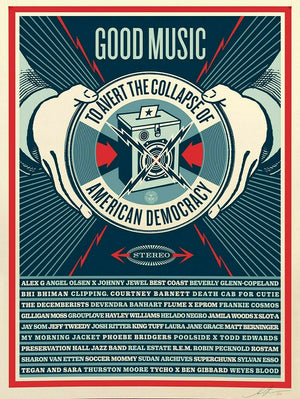 ABOUT EDWARD KURSTAK Good Music to Avert the Collapse of Democracy  by Frank Shepard Fairey (Obey)