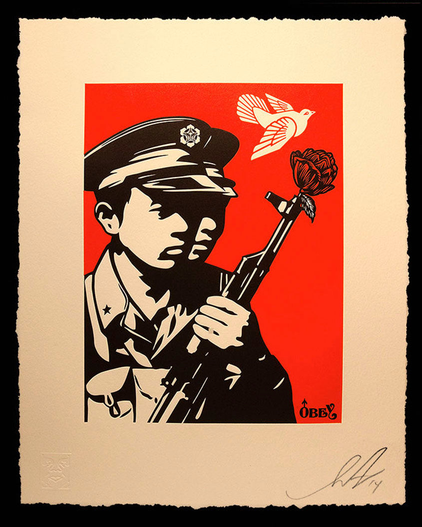 ABOUT EDWARD KURSTAK CHINESE SOLDIERS LETTERPRESS by Frank Shepard Fairey (Obey)