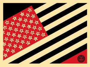 ABOUT EDWARD KURSTAK MAYDAY FLAG SMALL by Frank Shepard Fairey (Obey)