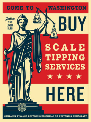 ABOUT EDWARD KURSTAK SCALE TIPPING  by Frank Shepard Fairey (Obey)