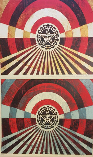 ABOUT EDWARD KURSTAK Tunnel Vision Gold/Blue Set /400  by Frank Shepard Fairey (Obey)