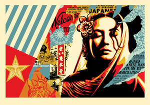 ABOUT EDWARD KURSTAK WELCOME VISITOR, LARGE FORMAT  by Frank Shepard Fairey (Obey)