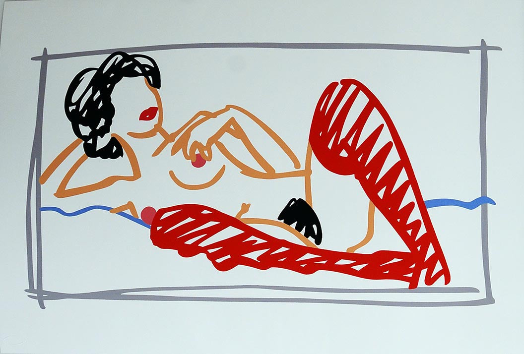 ABOUT EDWARD KURSTAK Fast Sketch Red Stocking Nude by Tom Wesselmann